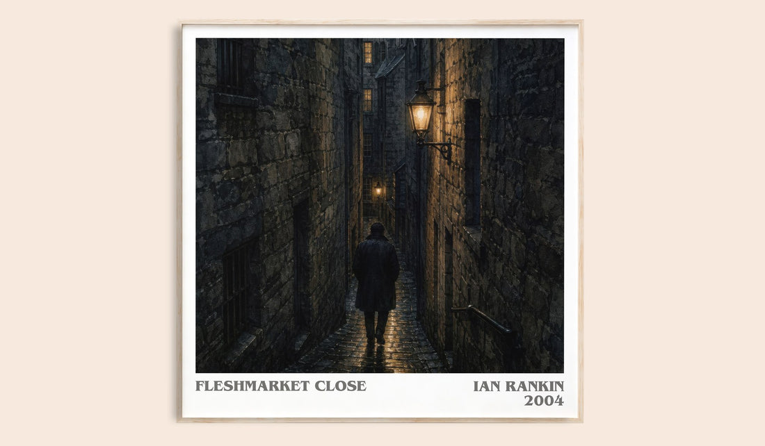 Fleshmarket Close literary book poster by Ian Rankin – framed literary art print