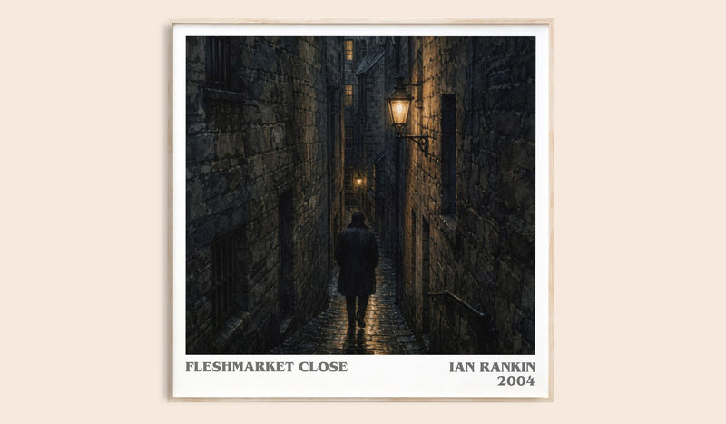 Fleshmarket Close literary book poster by Ian Rankin – framed literary art print