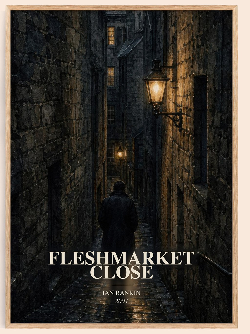 Fleshmarket Close watercolour book poster by Ian Rankin – framed literary art print