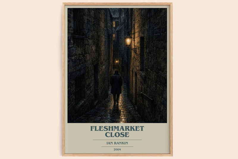 Fleshmarket Close book cover book poster by Ian Rankin – framed literary art print