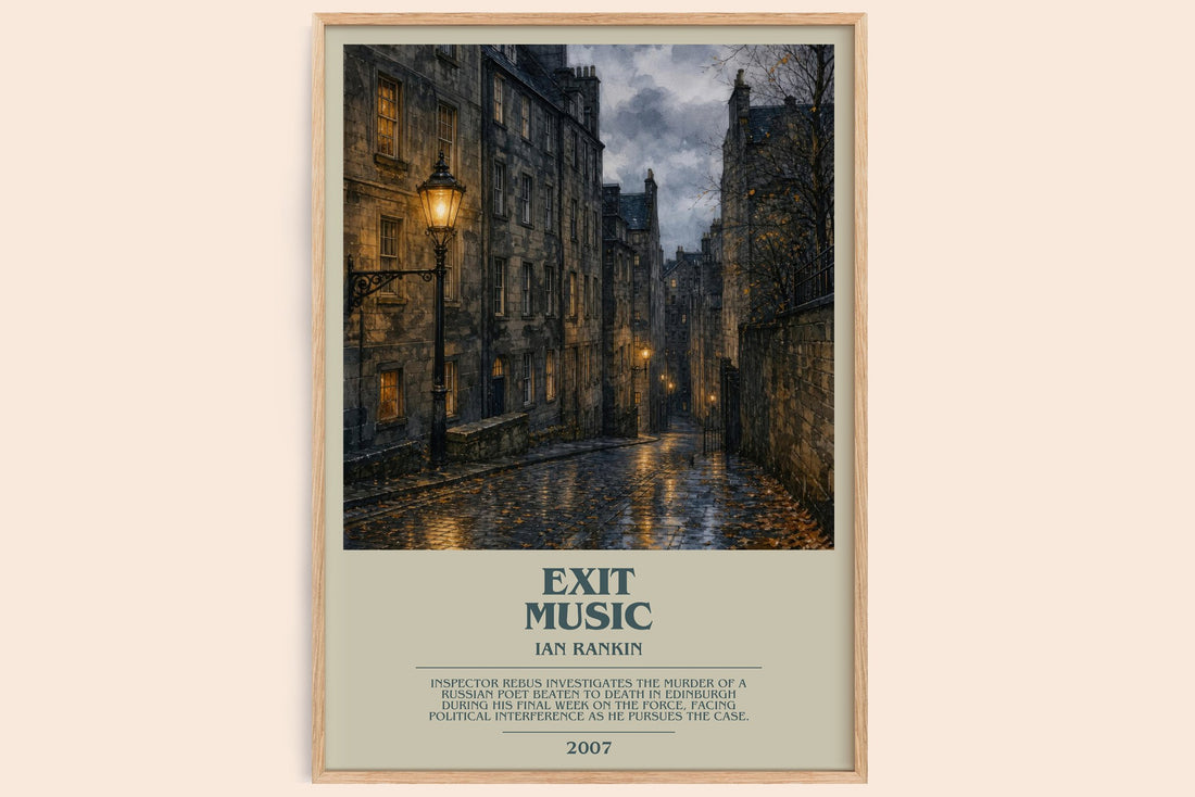 Exit Music bookish book poster by Ian Rankin – framed literary art print