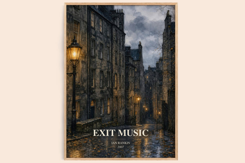Exit Music watercolour book poster by Ian Rankin – framed literary art print