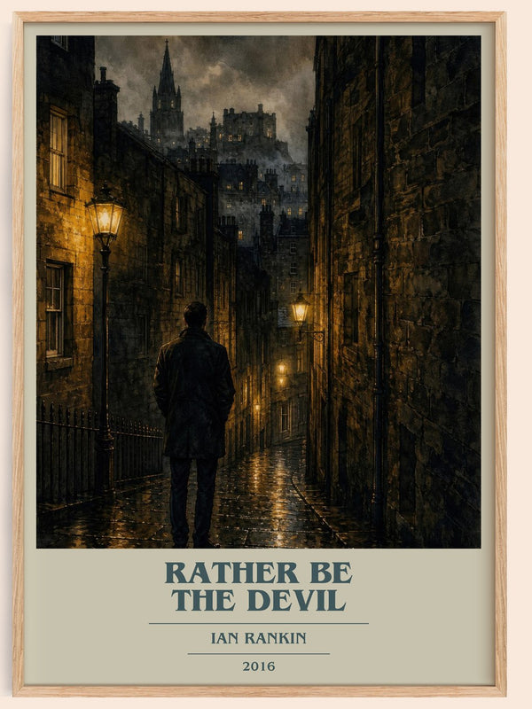 Rather Be the Devil book cover book poster by Ian Rankin – framed literary art print