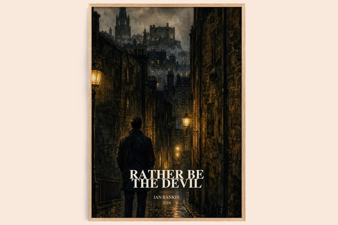 Rather Be the Devil watercolour book poster by Ian Rankin – framed literary art print