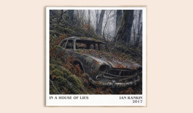 In a House of Lies literary book poster by Ian Rankin – framed literary art print