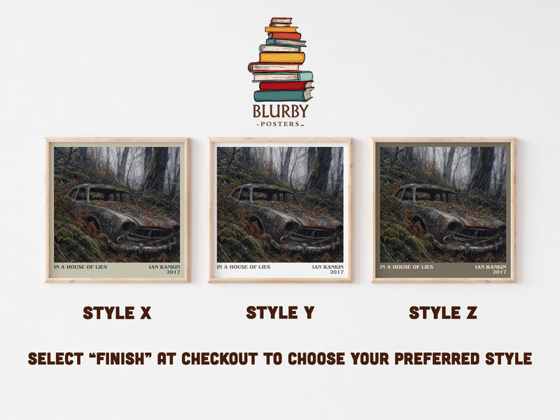 In a House of Lies literary print in frame leaning in hallway – crime wall art