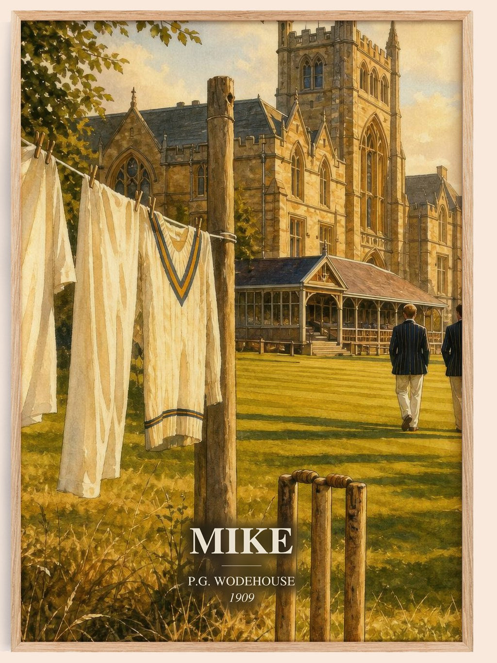 Mike watercolour book poster by P.G. Wodehouse – framed literary art print