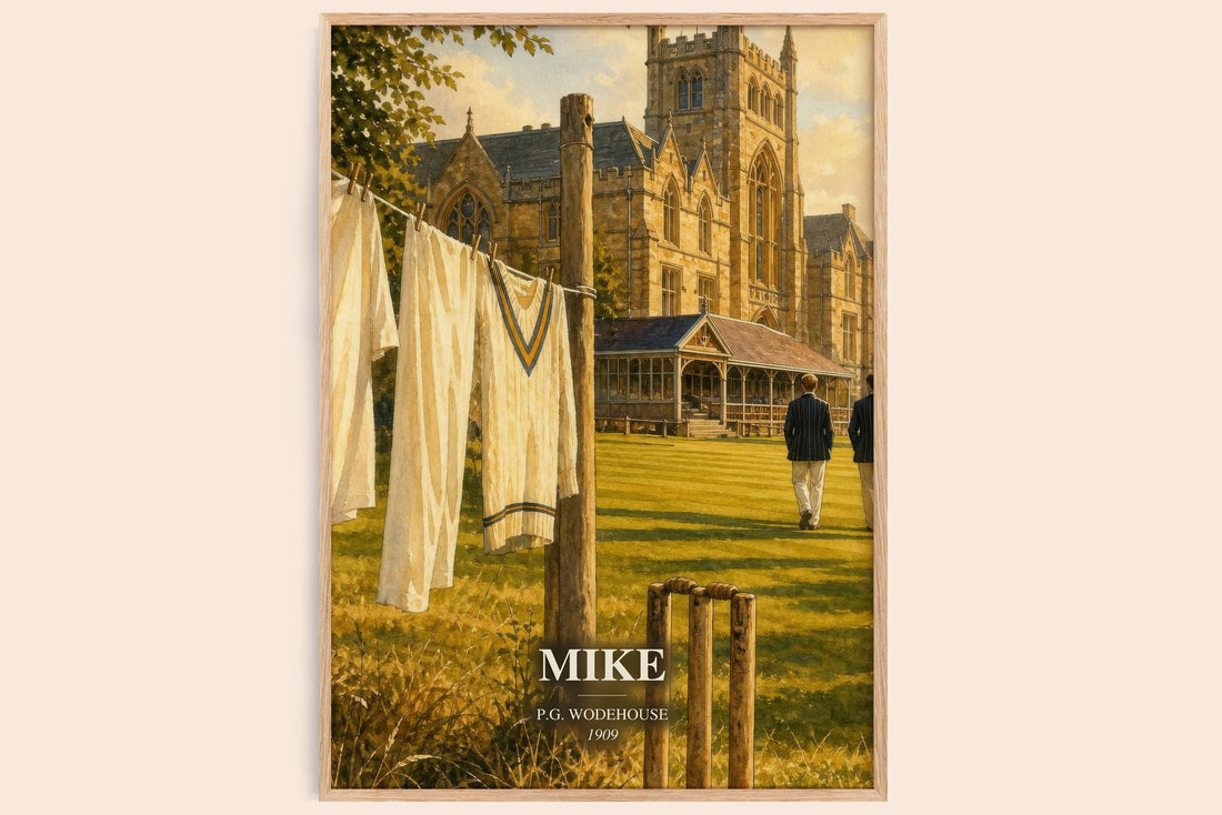 Mike watercolour book poster by P.G. Wodehouse – framed literary art print