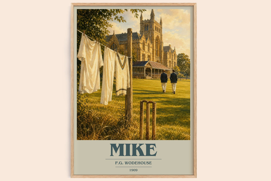 Mike book cover book poster by P.G. Wodehouse – framed literary art print