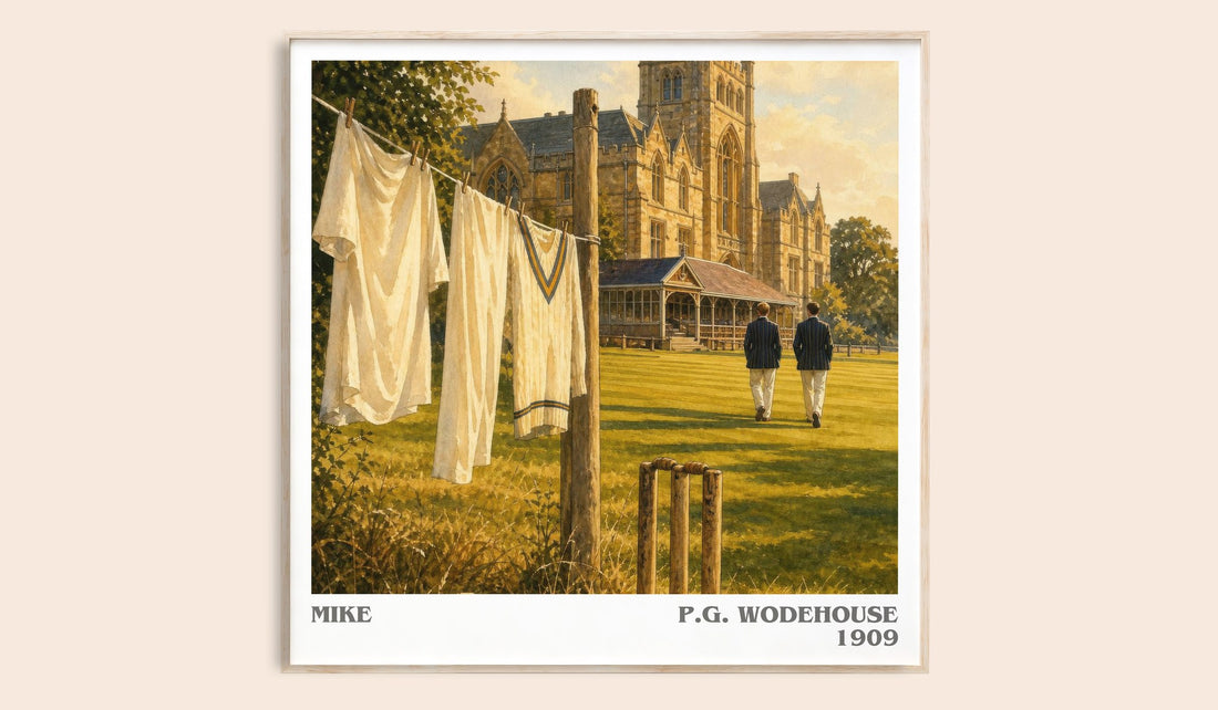 Mike literary book poster by P.G. Wodehouse – framed literary art print