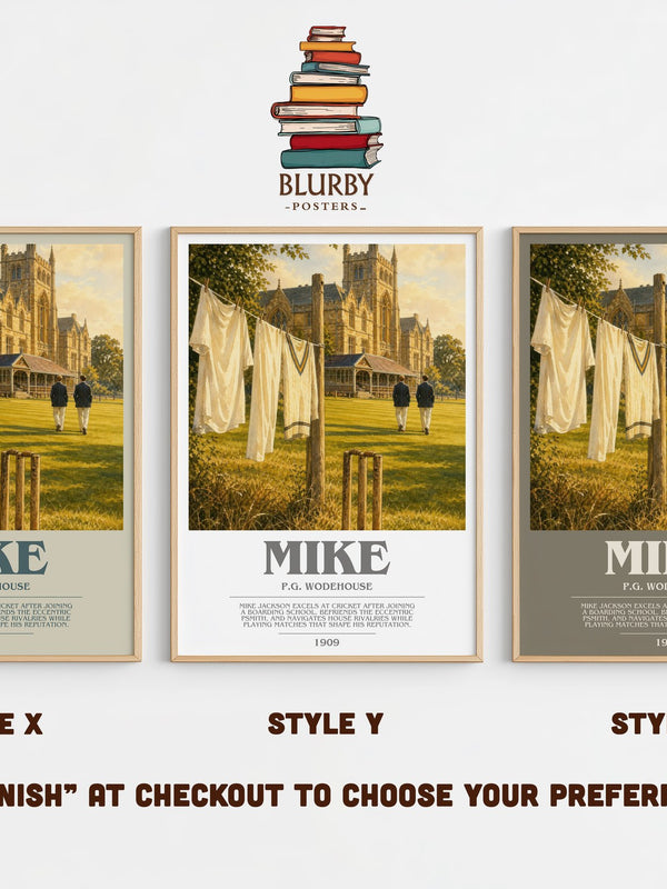 Mike bookish print in frame leaning in hallway – coming of age wall art