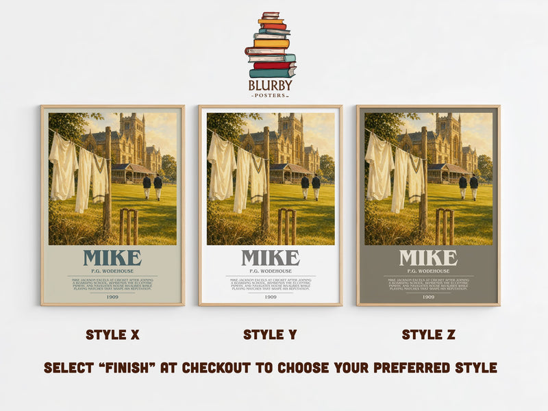 Mike bookish print in frame leaning in hallway – coming of age wall art