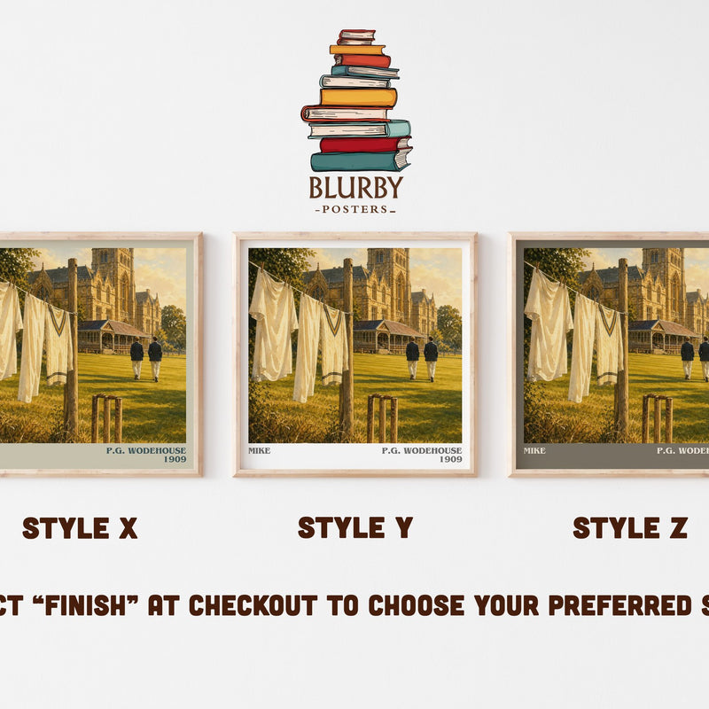 Mike literary print in frame leaning in hallway – coming of age wall art