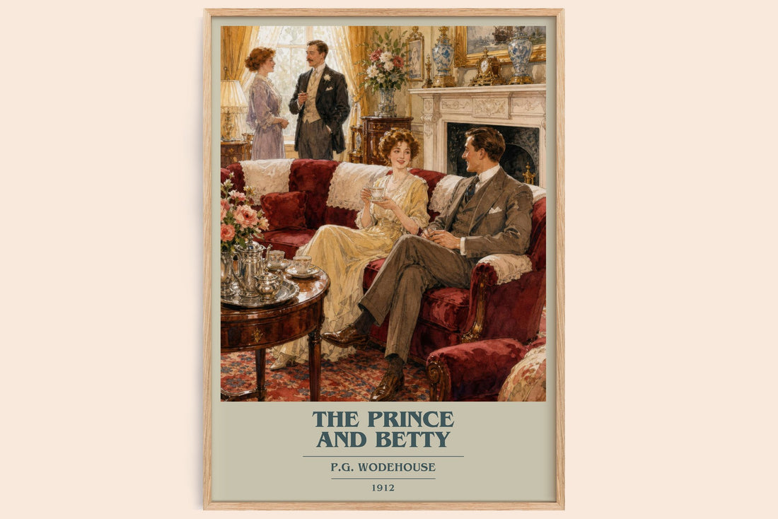 The Prince and Betty book cover book poster by P.G. Wodehouse – framed literary art print