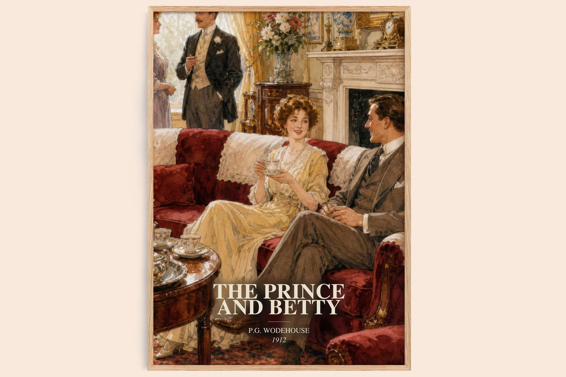 The Prince and Betty watercolour book poster by P.G. Wodehouse – framed literary art print