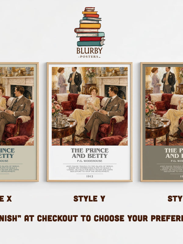 The Prince and Betty bookish print in frame leaning in hallway – romance wall art