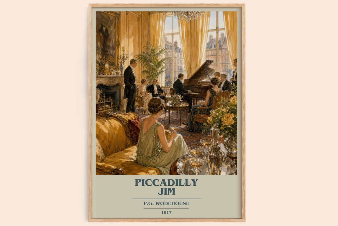 Piccadilly Jim book cover book poster by P.G. Wodehouse – framed literary art print