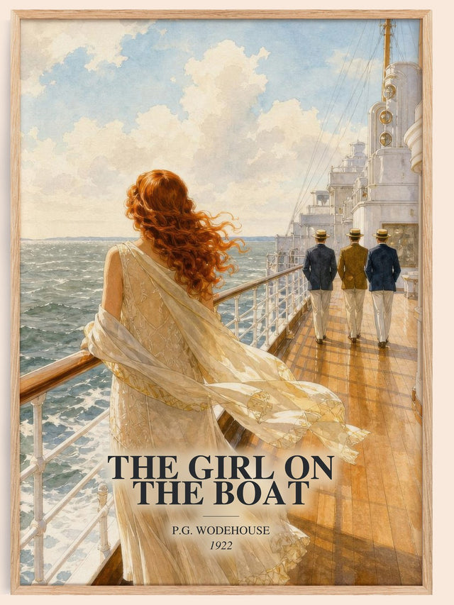 The Girl on the Boat Book Watercolour Illustration by P.G. Wodehouse