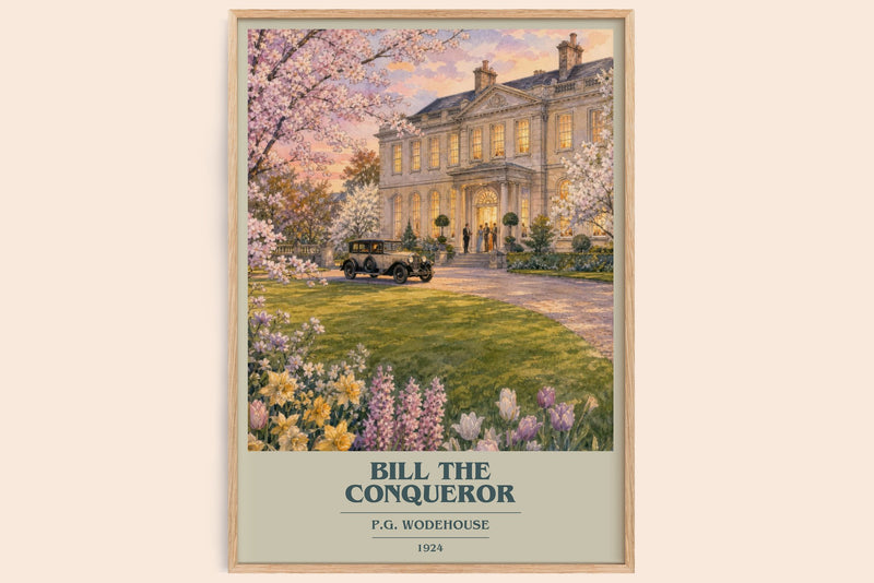 Bill the Conqueror book cover book poster by P.G. Wodehouse – framed literary art print