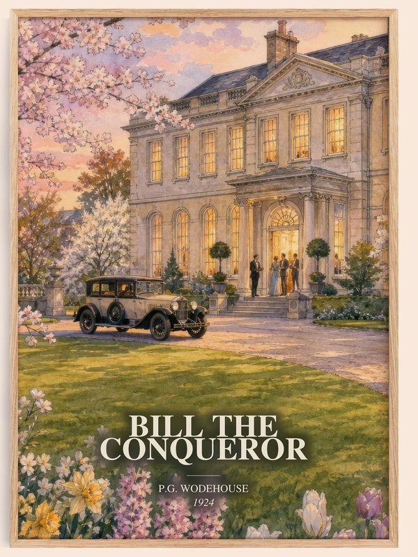 Bill the Conqueror watercolour book poster by P.G. Wodehouse – framed literary art print