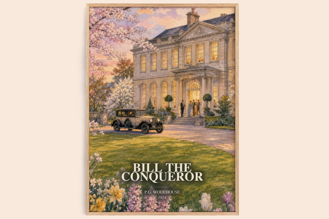 Bill the Conqueror watercolour book poster by P.G. Wodehouse – framed literary art print