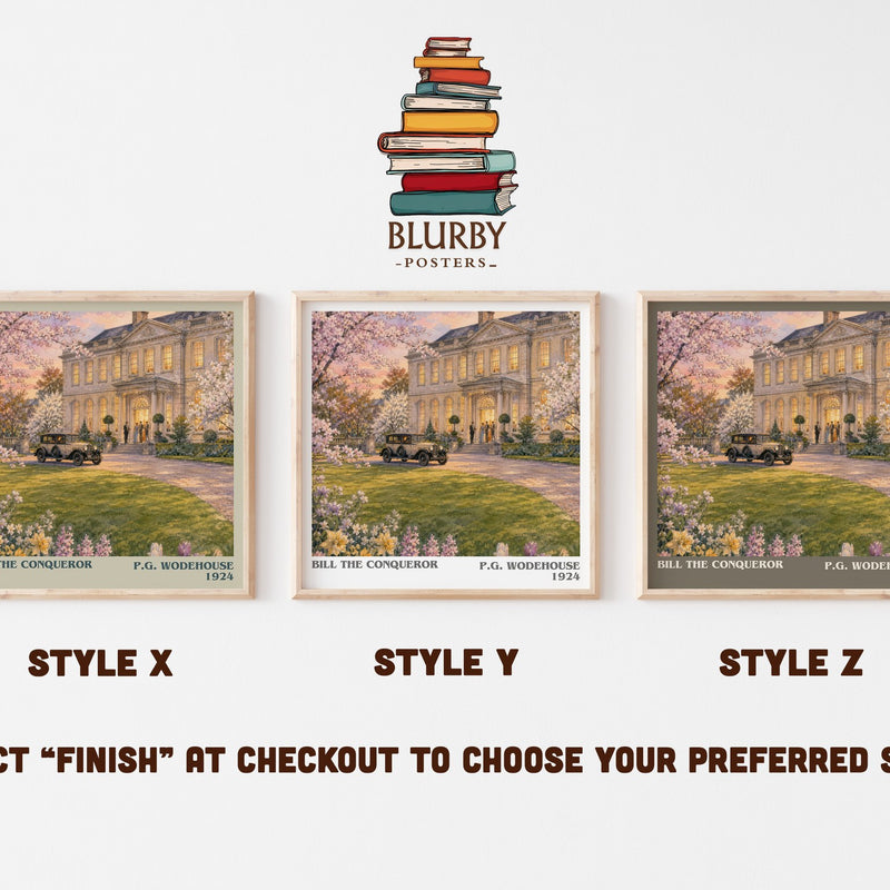Bill the Conqueror literary print in frame leaning in hallway – romance wall art