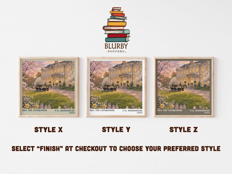 Bill the Conqueror literary print in frame leaning in hallway – romance wall art