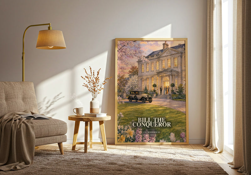 Bill the Conqueror watercolour print in frame leaning in hallway – romance wall art
