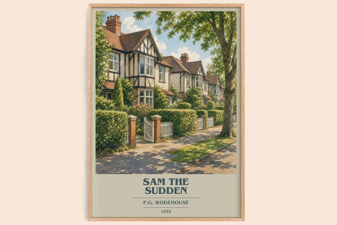 Sam the Sudden book cover book poster by P.G. Wodehouse – framed literary art print