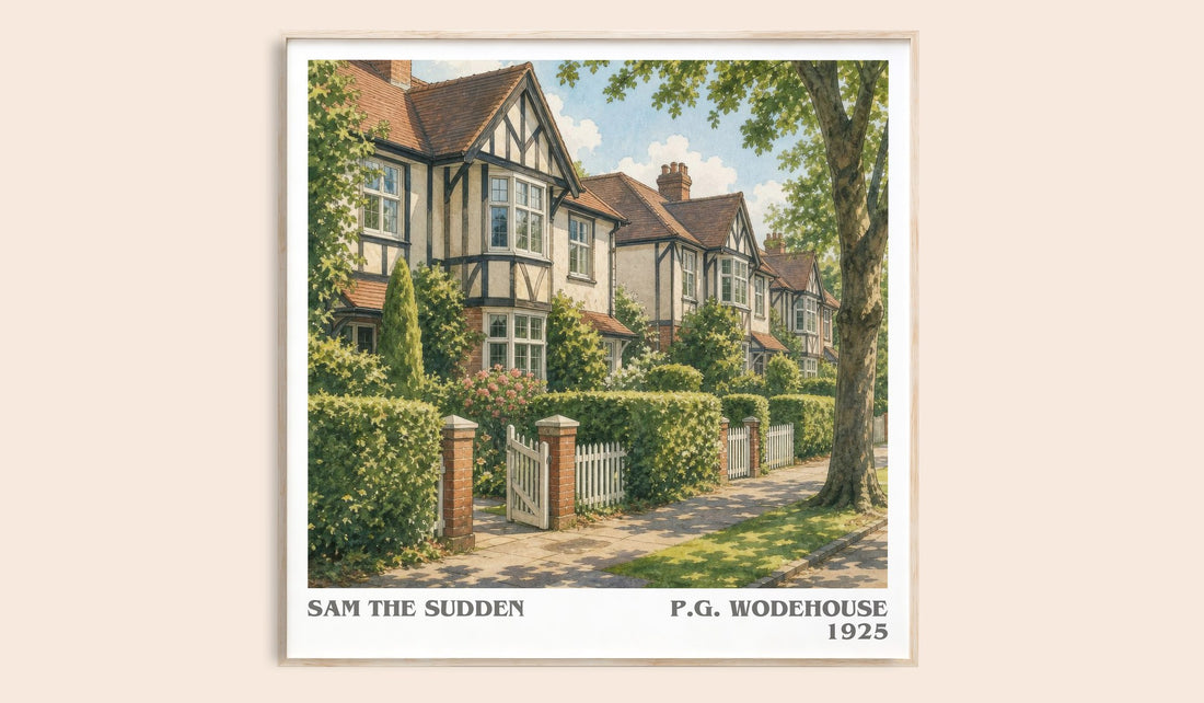 Sam the Sudden literary book poster by P.G. Wodehouse – framed literary art print