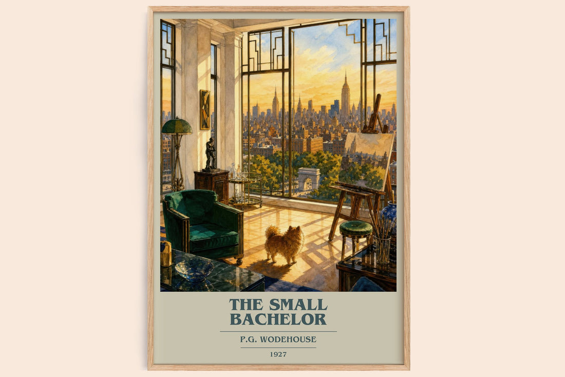 The Small Bachelor book cover book poster by P.G. Wodehouse – framed literary art print