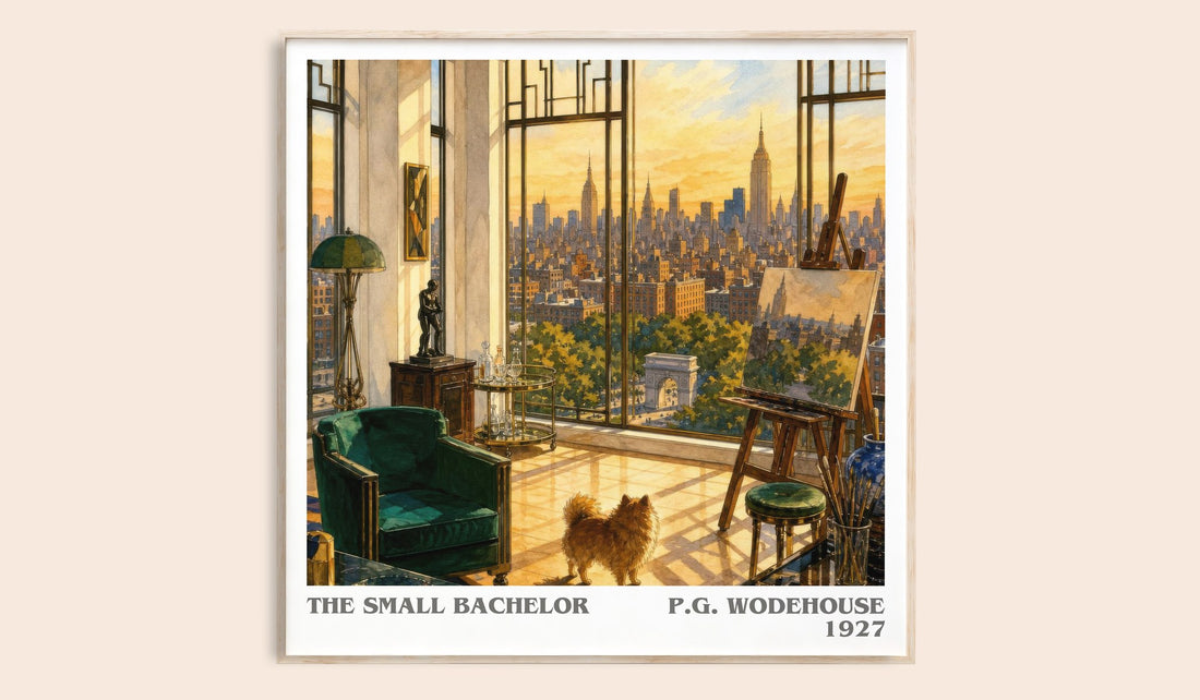 The Small Bachelor literary book poster by P.G. Wodehouse – framed literary art print