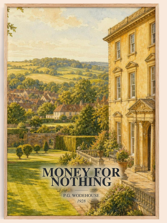 Money for Nothing Book Watercolour Illustration by P.G. Wodehouse