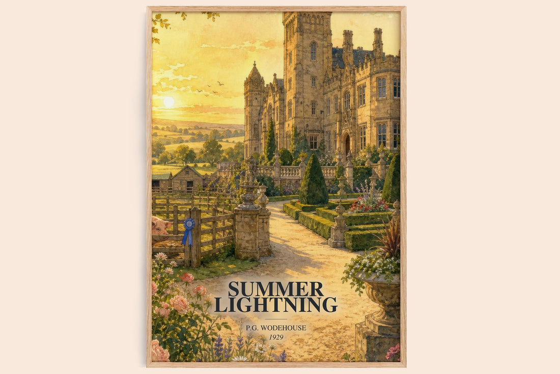 Summer Lightning watercolour book poster by P.G. Wodehouse – framed literary art print
