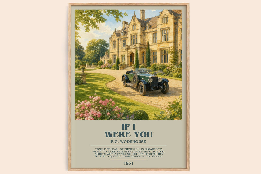 If I Were You bookish book poster by P.G. Wodehouse – framed literary art print