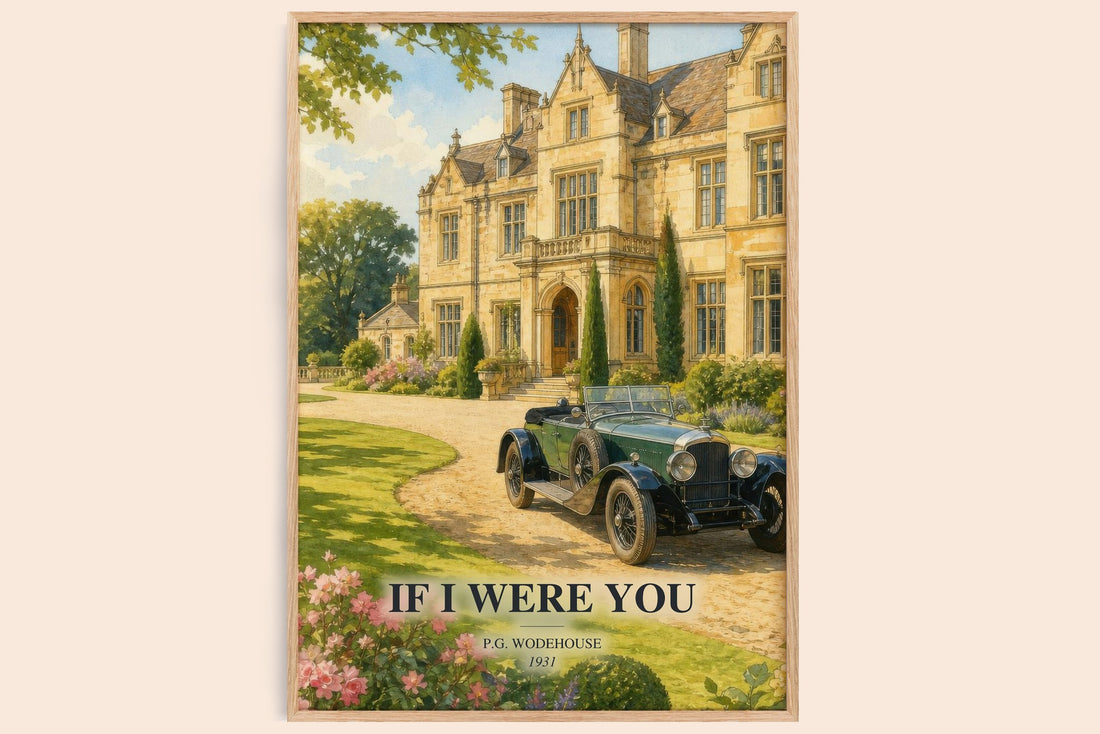 If I Were You watercolour book poster by P.G. Wodehouse – framed literary art print