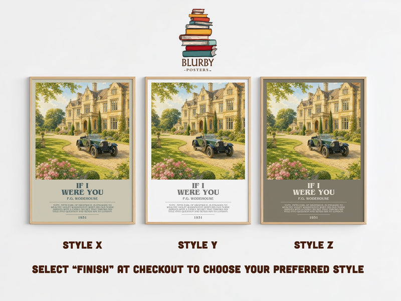 If I Were You bookish print in frame leaning in hallway – satire wall art