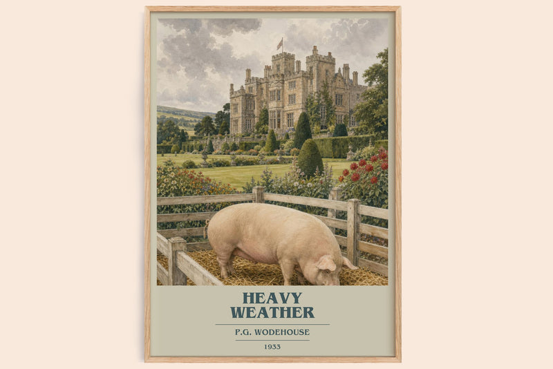 Heavy Weather book cover book poster by P.G. Wodehouse – framed literary art print