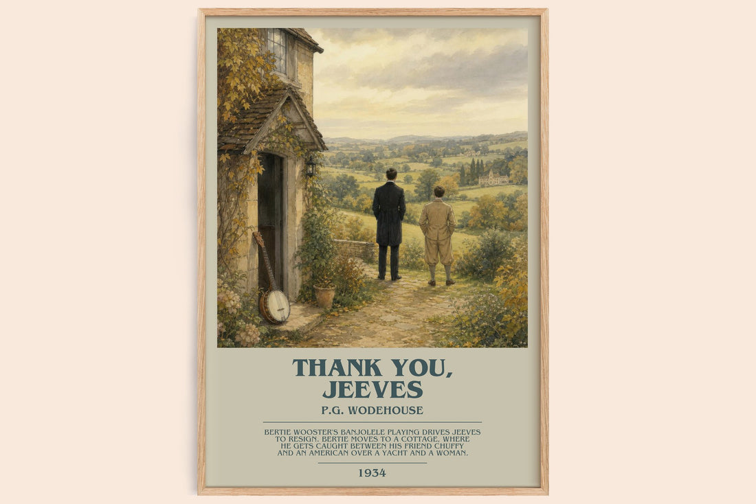 Thank You, Jeeves bookish book poster by P.G. Wodehouse – framed literary art print