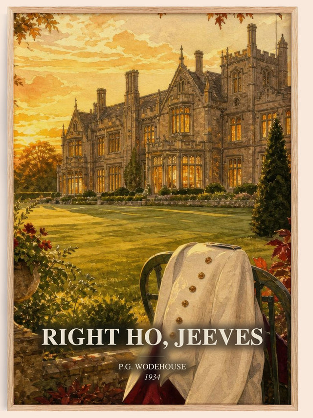 Right Ho, Jeeves Book Watercolour Illustration by P.G. Wodehouse