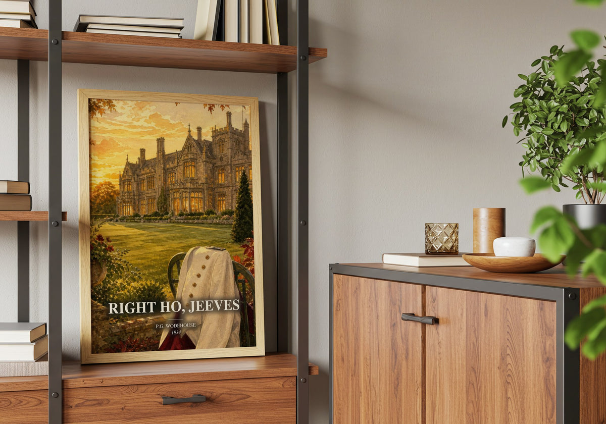 Right Ho, Jeeves book watercolour illustration paper finish options – matte satin gloss
