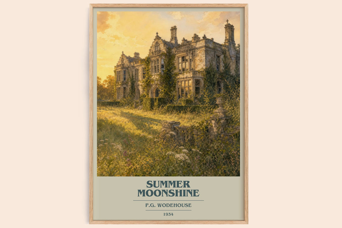 Summer Moonshine book cover book poster by P.G. Wodehouse – framed literary art print
