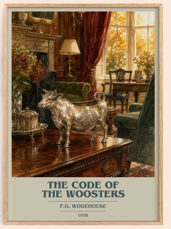 The Code of the Woosters book cover book poster by P.G. Wodehouse – framed literary art print