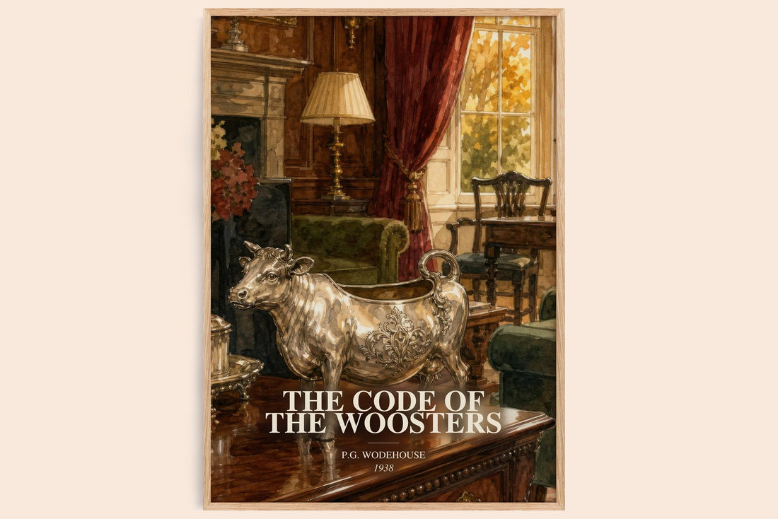 The Code of the Woosters watercolour book poster by P.G. Wodehouse – framed literary art print
