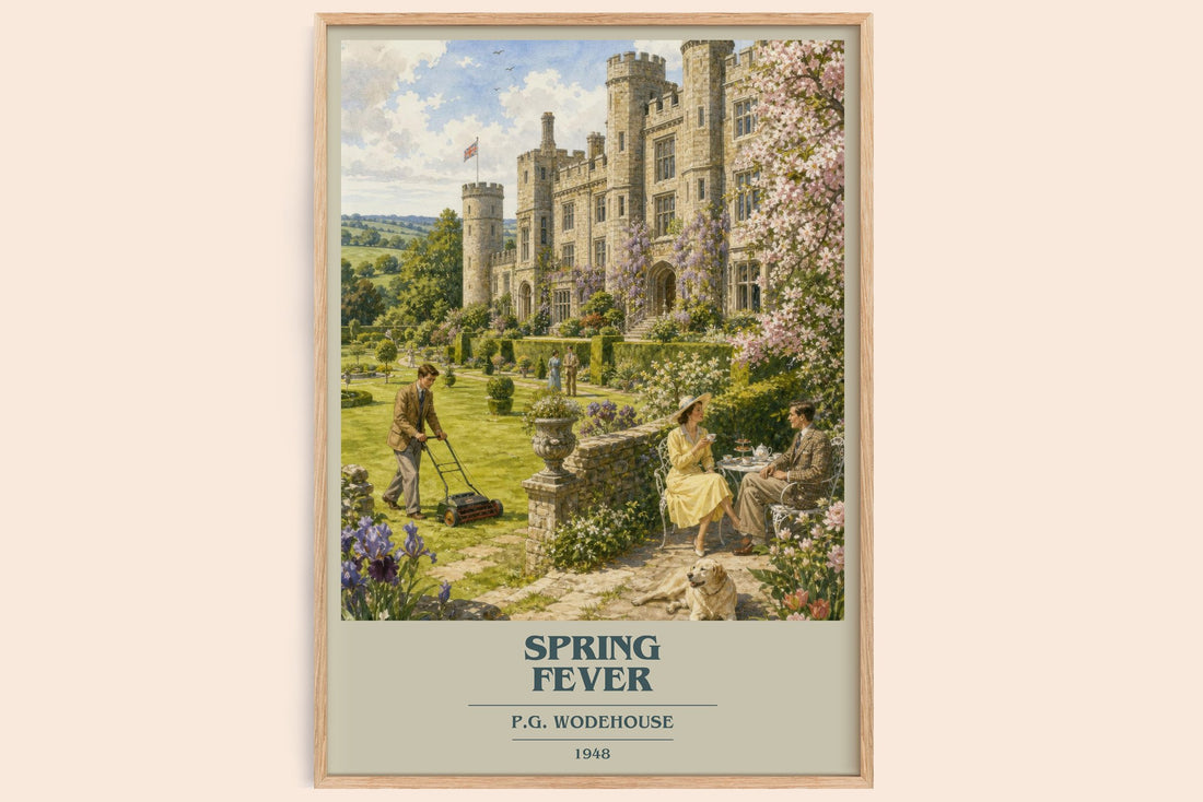 Spring Fever book cover book poster by P.G. Wodehouse – framed literary art print