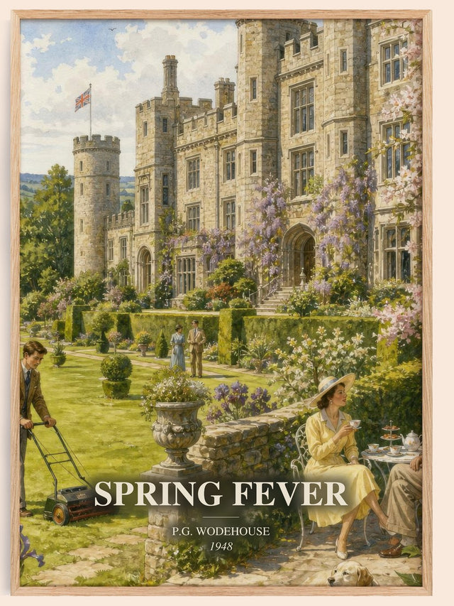 Spring Fever Book Watercolour Illustration by P.G. Wodehouse