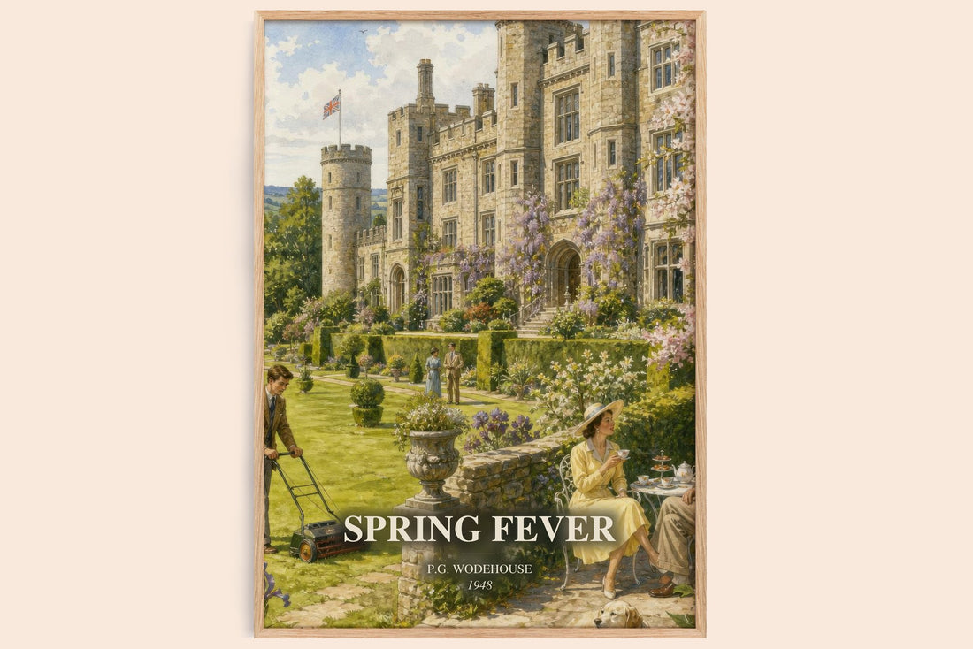 Spring Fever watercolour book poster by P.G. Wodehouse – framed literary art print