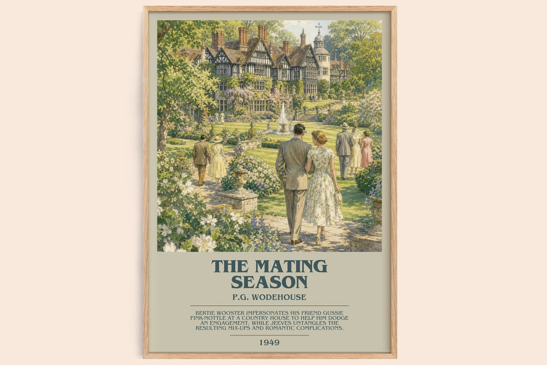 The Mating Season bookish book poster by P.G. Wodehouse – framed literary art print