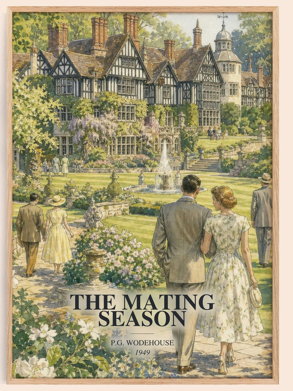 The Mating Season watercolour book poster by P.G. Wodehouse – framed literary art print