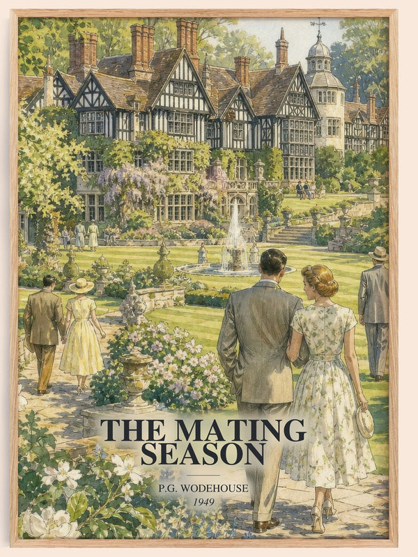 The Mating Season watercolour book poster by P.G. Wodehouse – framed literary art print